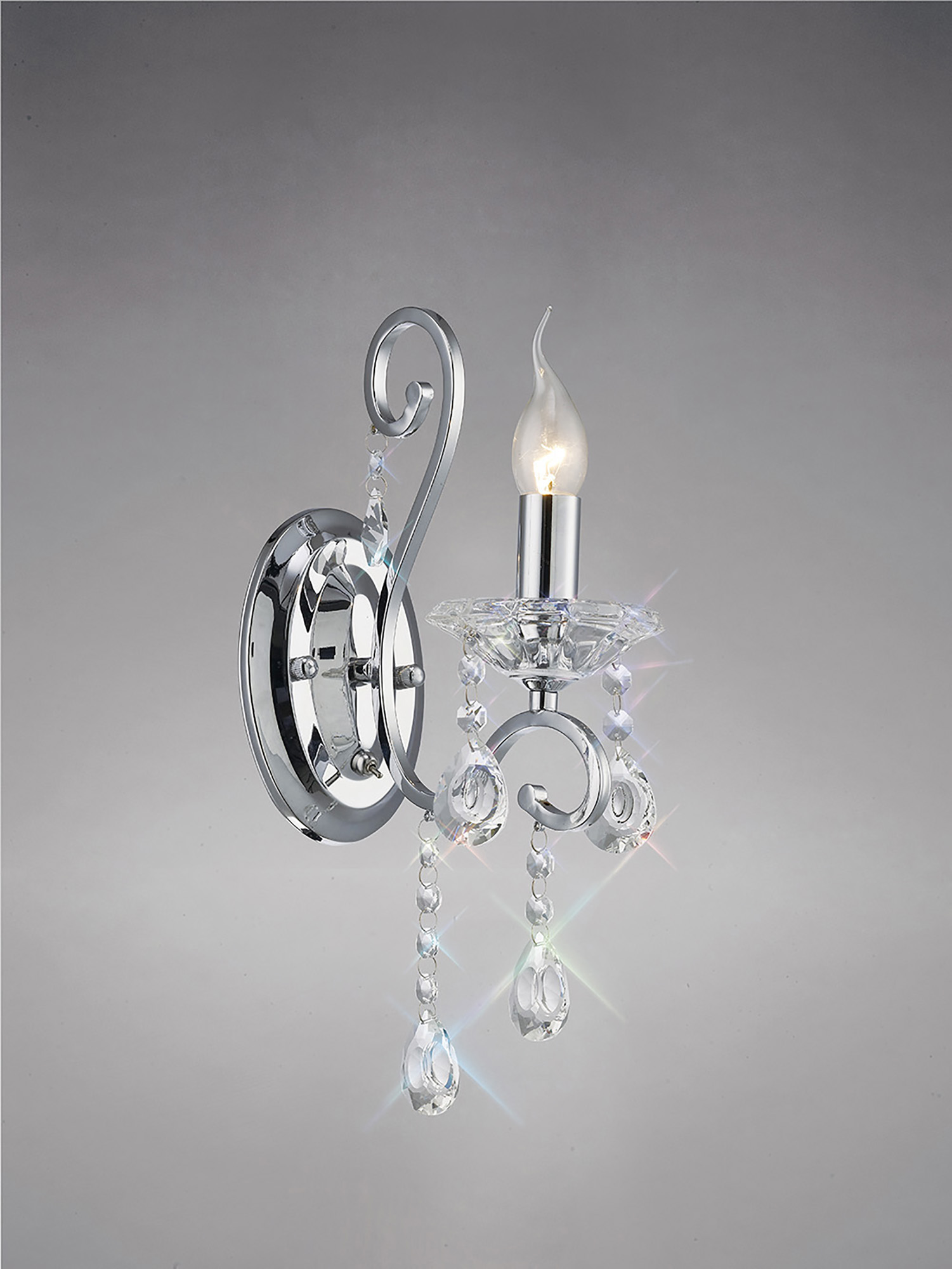 Vela Polished Chrome Crystal Wall Lights Diyas Armed Wall Lights Vela Polished Chrome Crystal Wall Lights Diyas Armed Wall Lights